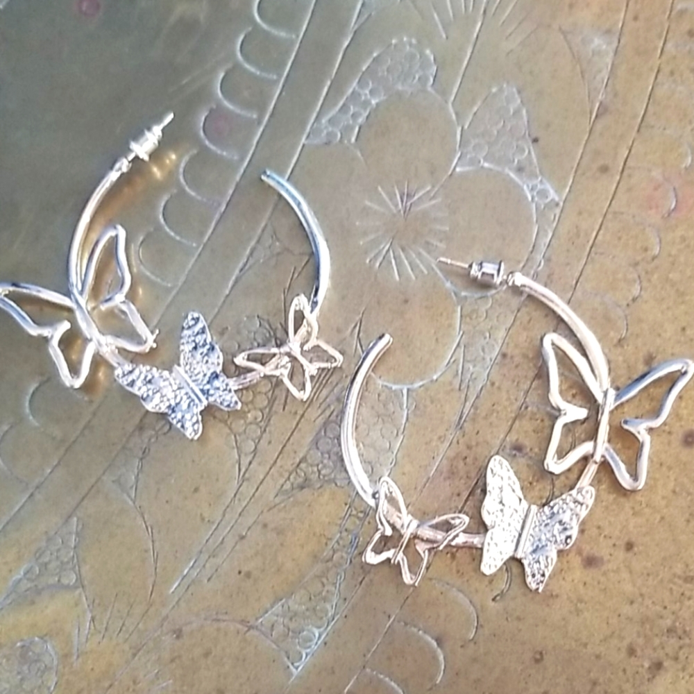 3 for $15 Butterfly Hoops - Picture 2 of 3